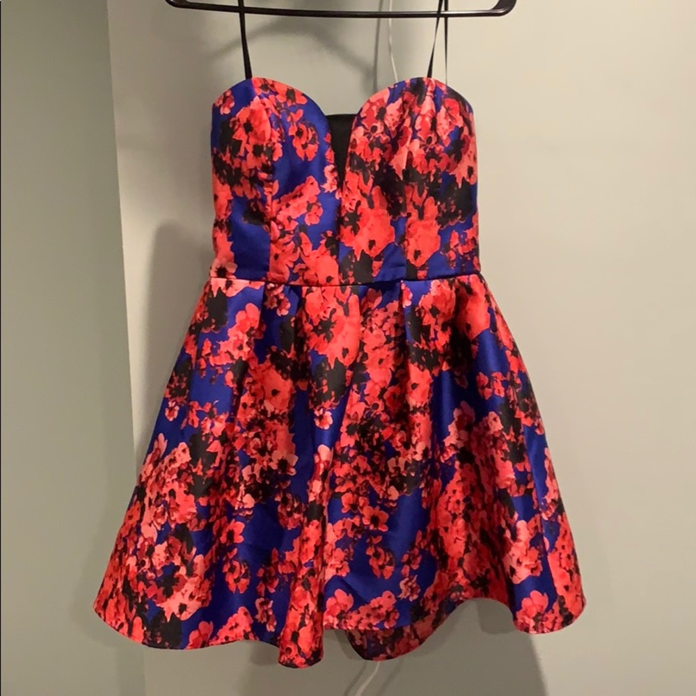 Floral Strapless Wedding/Hoco Dress
